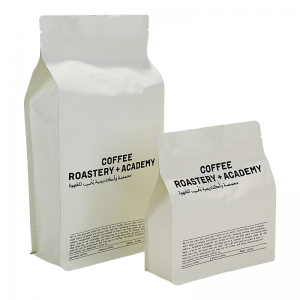 UV spausdinimo kompostuojami kavos maišeliai su vožtuvu ir užtrauktuku kavos / arbatos pakavimui