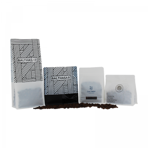 Eco-Friendly Embossing Flat Bottom Coffee Bag Packaging With Valve For Coffee/Tea