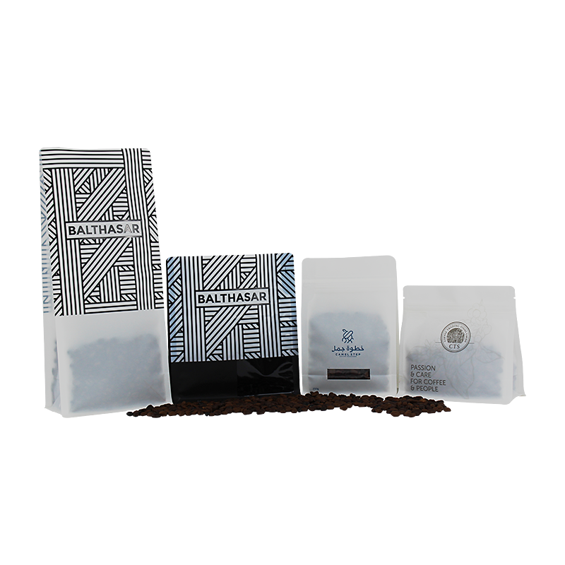 Embossing Eco-Friendly Embossing Flat Down Coffee Bag Packaging With Valve For Kofi/Tea