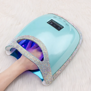 48W Mermaid Color Portable Cordless Rechargeable UV Dryer Led Nail Lamp with Rhinestone