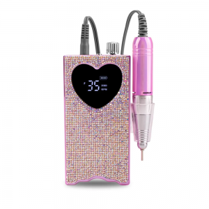 35000rpm Rechargeable Electric Nail Drill 96W Pedicure Manicure Set With Rhinestone