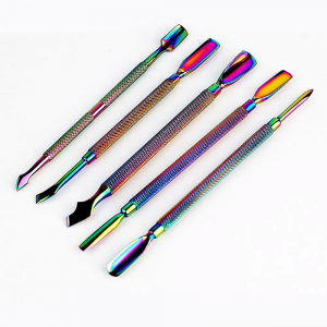 Double Head Stainless Steel Cuticle Pusher Double Ended Metal Cuticle Remove Nail Pusher