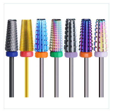 Manicure Remove Gel Acrylics Nails Accessories Tool 5 in 1 Tapered Drills Milling Cutter Safety Carbide Nail Drill Bits