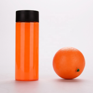 300ml 350ml  customized round shape Transparent PET Plassoft drinks plastic juice bottle