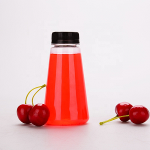 300ml 350ml  customized round shape Transparent PET Plassoft drinks plastic juice bottle