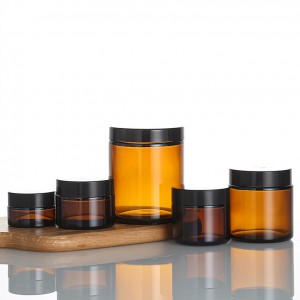 Amber Cosmetic Glass Jar