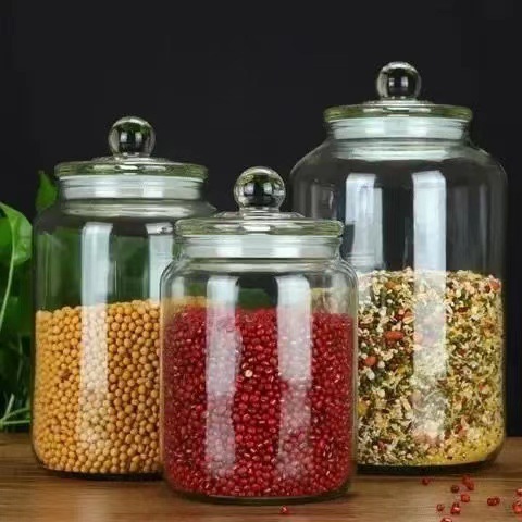 decorative glass storage jars
