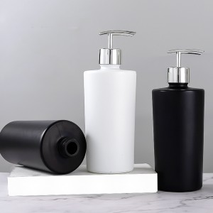 450ml Glass Bottle with Airless Pump for Shampoo Skin Care Packaging – Black or White