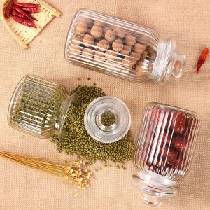 Wide Mouth Large Glass Food Storage Jar With Glass Lid