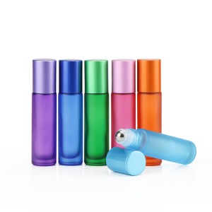 Empty Essential Oil 10ml red yellow blue green roll on glass Bottle