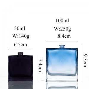 50ml 100ml Luxury Square Black Glass Perfume Bottle