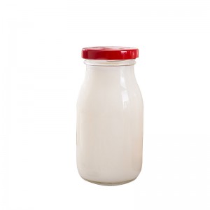 Small Milk Bottle With Lid Wide Mouth Juice Oat Milk Bottle in Glass Bottles