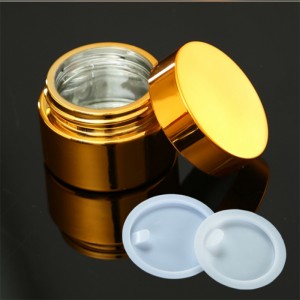 Electroplating Gold Silver Glass Cosmetic Jar
