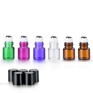 Essential oil perfume roller bottle  1ml 2ml 3ml 10ml glass roll on bottle with cap