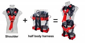 QS031A CE certificate construction style positioning harness with comfort pad Confortable Climbing harness