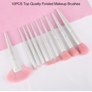 10pcs 3D acrylic handle Travel Makeup Brush Set Synthetic Hair Brush Tools