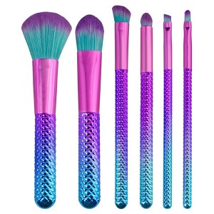 Private label ombre color 6pcs makeup brushes set factory