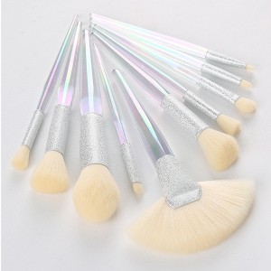 10pcs 3D acrylic handle Travel Makeup Brush Set Synthetic Hair Brush Tools