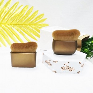 Custom Golden Kabuki Makeup Brush Flat Head Blending Foundation Body Brush Tanning Tool