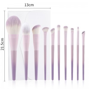 New Top Quality Makeup Brush Sets 10Pcs Purple Gradient Foundation Blush Eyeshadow Brush Tools