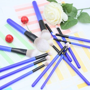 OEM ODM High Quality Make up Sets 13Pcs Professional Blue Cosmetic Brushes for Face Eye Lip Makeup