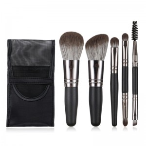 Portable Travel Makeup Collection Cruelty-free Beauty Tool 5Pcs Mini Makeup Brush Set with Case