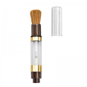 Customize Refillable Retractable Cosmetic Brush Soft Goat Hair Pump Blush Brush Dispensing Blush Brush