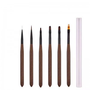 Factory Wholesale Nail Art Pen Brush Quality Vegan Hair Sandalwood Nail Dotting Liner Brush Tools Kit