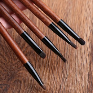 Custom logo 5pcs wood handle Eye makeup brushes set