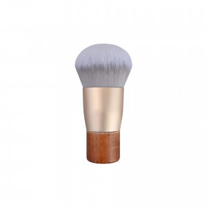 YRSOOPRISA Customise High Quality Wooden Handle Kabuki Brush Single Synthetic Hair Makeup Brushes