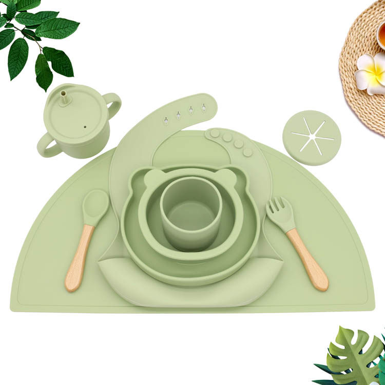 Personlized Products Silicone Food Catching Baby Placemat - Baby Weaning Set,Safe Infant Food Plate Kit | YSC – Yuesichuang