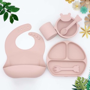 Baby Feeding Set,Silicone Bib Plates Bowls Spoons | YSC
