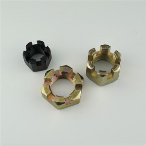 yellow zinc black high tensile Hex Slotted Nuts