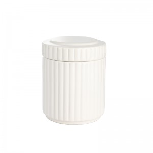 Manufacturer Bathroom Product Modern 5 Piece White Vertical Stripe Simple Ceramic Set Bath Accessories