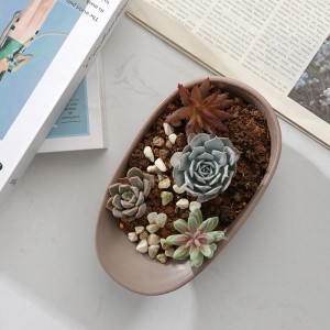 Manufacturer Modern Decorative High-quality Ceramic Hat-Shaped Flowing Line Relief Flower Pot