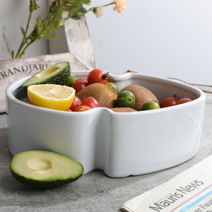 Manufacturer ODM Modern Glazed Elegance Ceramic Leaf-Shaped Dining Bowl