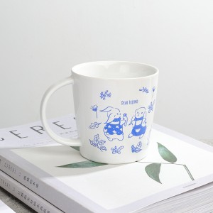 Manufacturer Modern Unique Classic Bunny Decals Ceramic Wide-Mouth Gift Mug