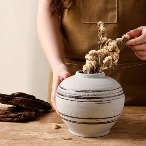 Ceramic Factory Home Decor Flower Round Pot Ceramic Vase for Art Decor