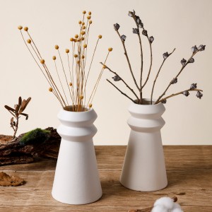 Ceramic Factory Custom Logo Stoneware Flower Vase for Home Decor Centerpiece