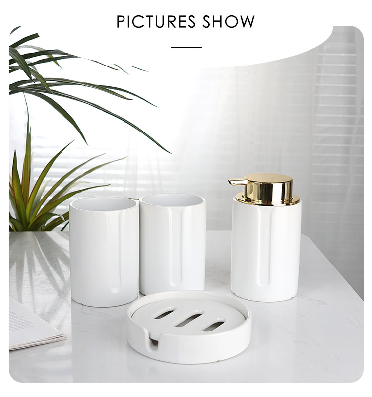 White-4-Pieces-Soap-Dispenser- Set-Bathroom-Ceramic (3)