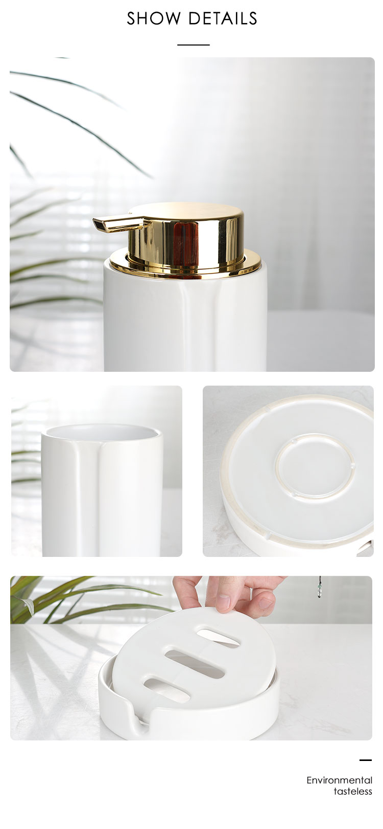 White-4-Pieces-Soap-Dispenser- Set-Bathroom-Ceramic (4)