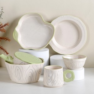 China Tableware Glazed Annual Ring Shape Stoneware Ceramic dinnerware sets