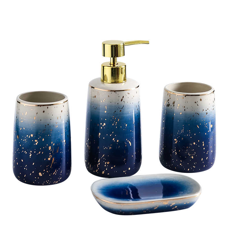 Chinese wholesale Luxury Bathroom Accessories Set - Wholesale Decal Starry Sky Design Ceramic Bath Set Bathroom Accessories – Yongsheng