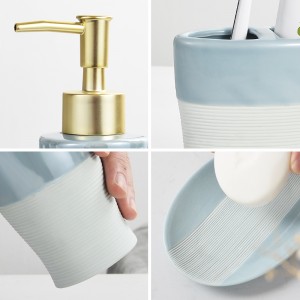 Manufacturer Modern Glazed 4 Piece Ceramic Bath Set Accessories For The Bathroom