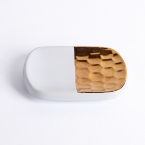 Factory custom stoneware nordic luxury design ceramic bathroom accessories set
