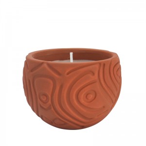 Unique design round scented ceramic candle holder for home decor