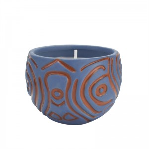 Unique design round scented ceramic candle holder for home decor