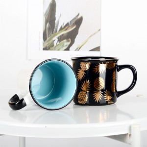 Factory Custom Logo Multi-colored Glaze Water Tea Coffee Enamel Ceramic Camping Mug