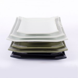 Wholesale Dinner Square Glazed Ceramics Plates Dinnerware Set For Restaurant