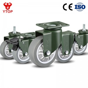 4 Coloj kaŭĉuka tigo turniĝanta Trolley Casters